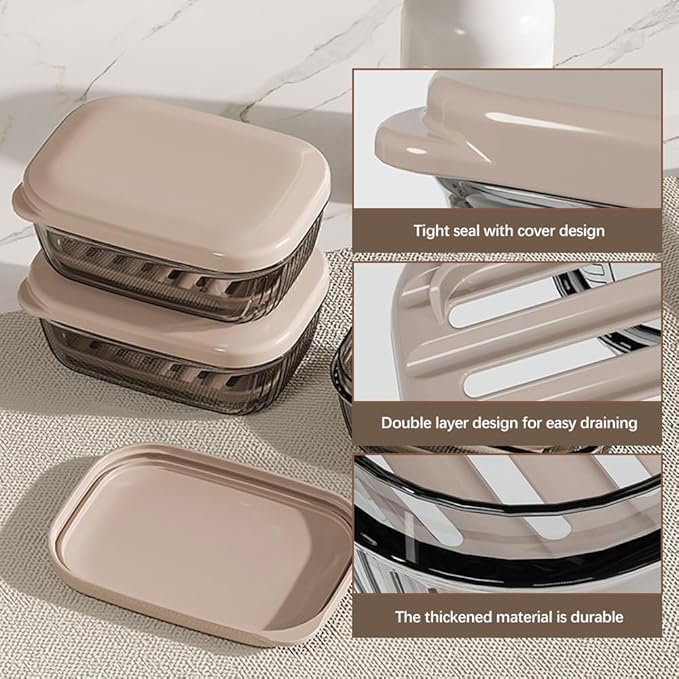 loutlo Travel Soap Case with Lid - Leakproof Portable Holder