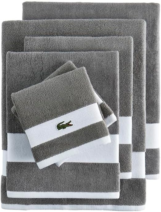 Lacoste Sport Stripe Cotton 6-Piece Luxury Towel Set
