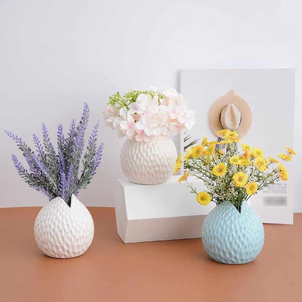 Fake Hydrangea Artificial Flowers with Ceramic Vase 1