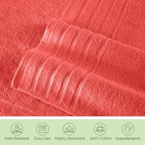 Elegant Comfort 4 Lines Viscose Stripe 6-Piece Luxury Towel Set