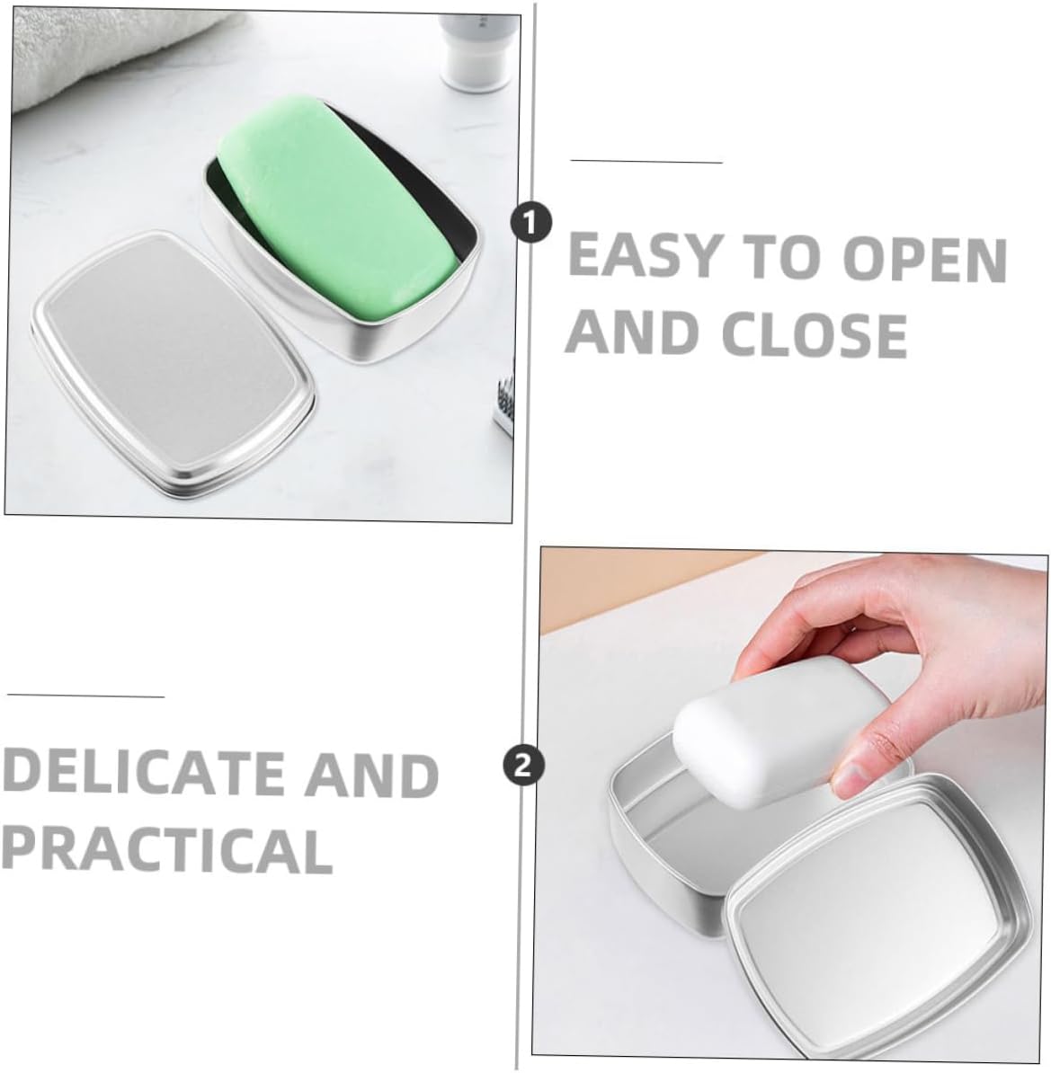 HOMSFOU 4Pcs Durable Aluminum Soap Holders
