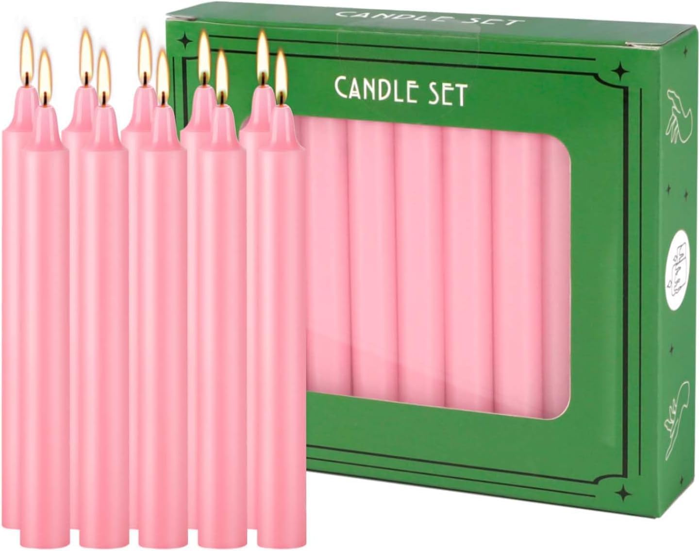 YOROXRG Set of 40 Pink Spell Chime Candles