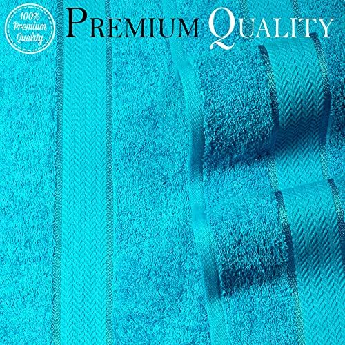 CraftBerry Aqua Blue 100 Cotton Bath Towel Set of 4