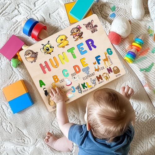 Personalized Wooden Name Puzzle for Baby Boy