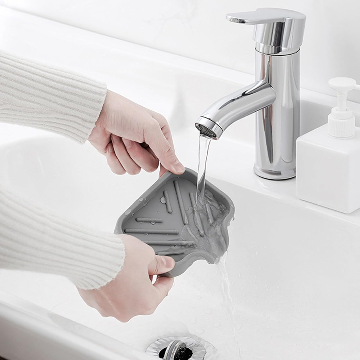ZMYING Portable Silicone Soap Tray for Bathroom and Travel