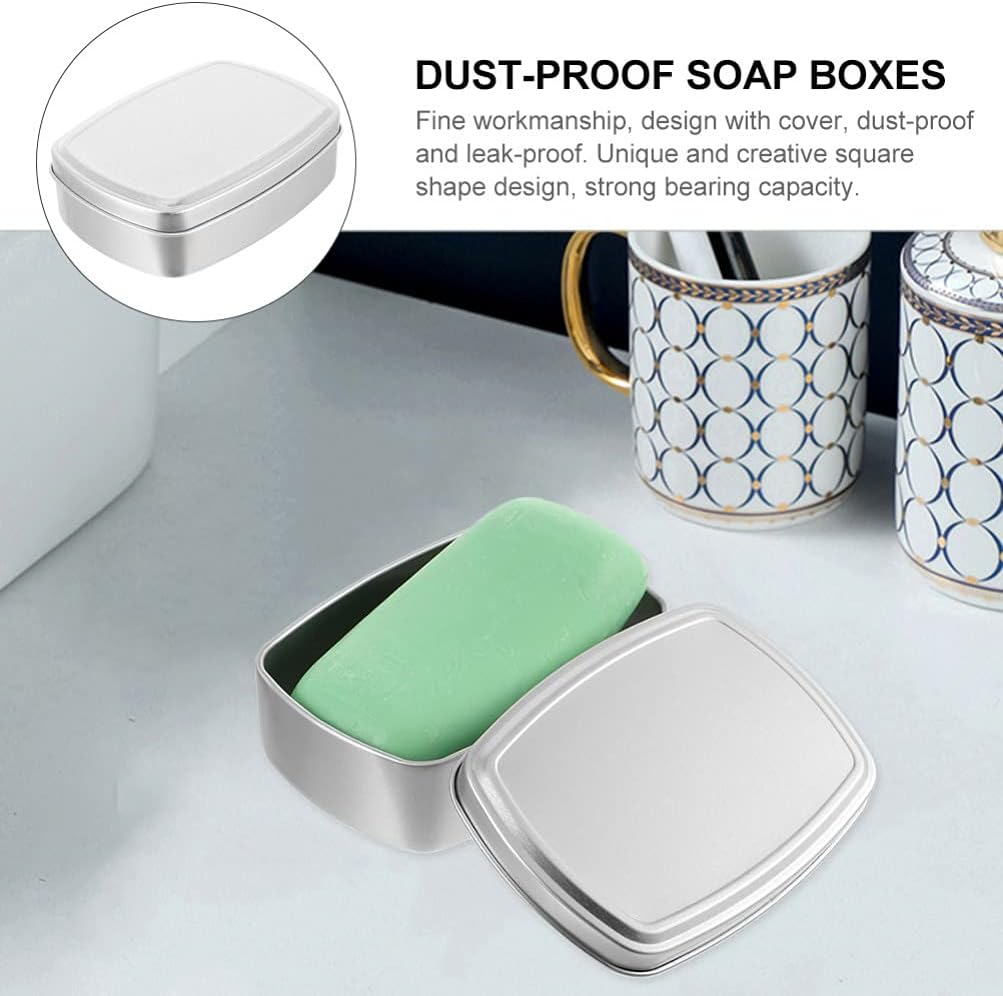 3PCS Aluminum Travel Soap Holder with Leak Proof Lid