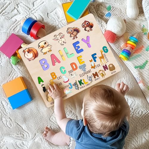 Personalized Wooden Name Puzzle for Kids 1-3 Years 1