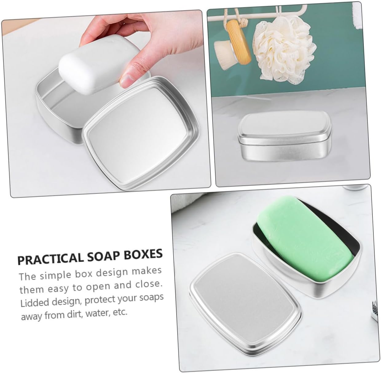 STOBAZA 2Pcs Leak-Proof Soap Holders with Lid