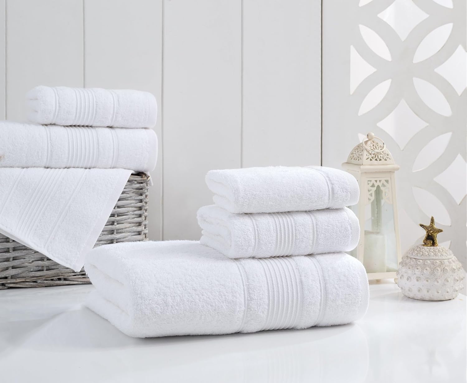 Ephesos Custom Monogrammed Towel Set - 3 Piece Wheat Design Grey Thread