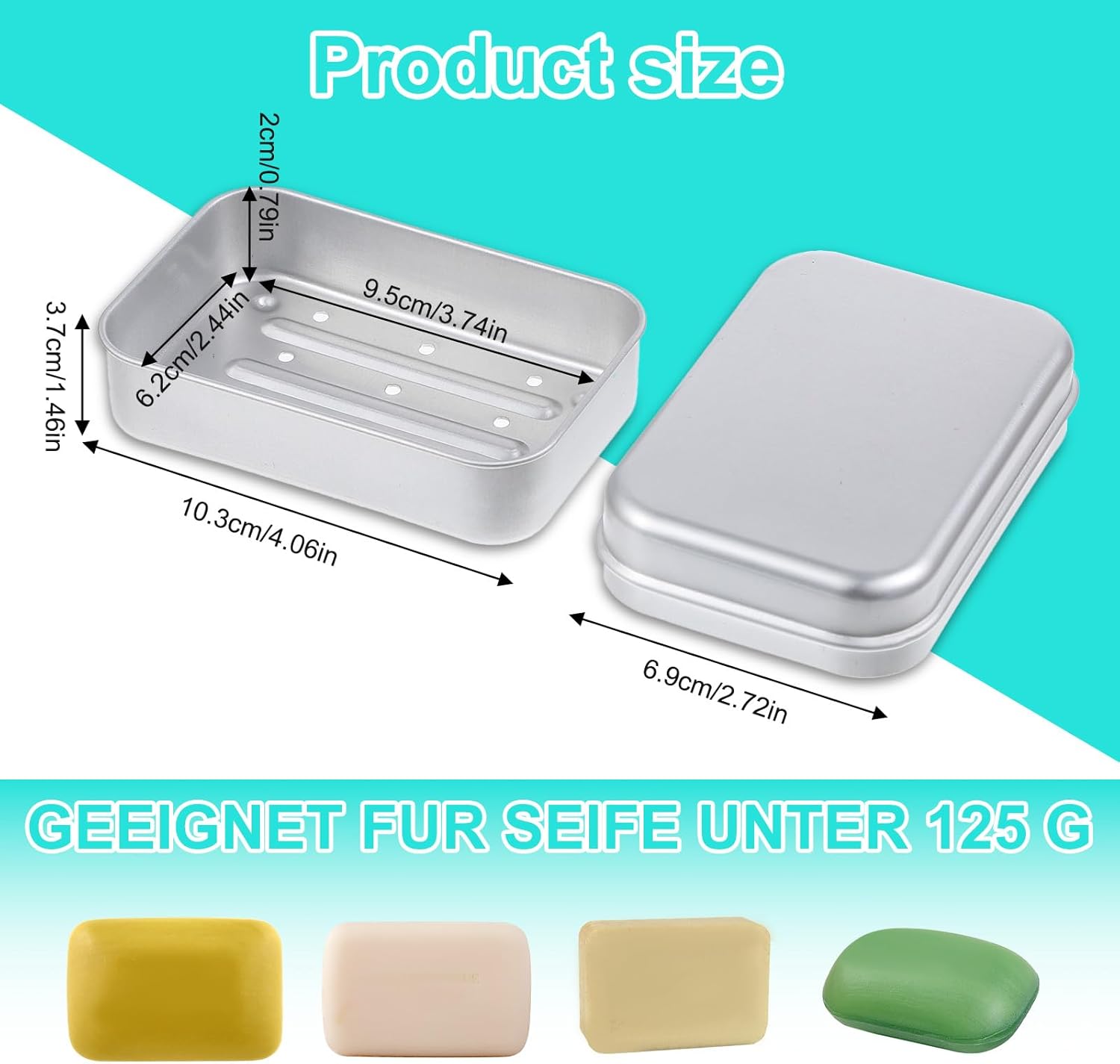Tyqour Aluminium Travel Soap Container with Lid