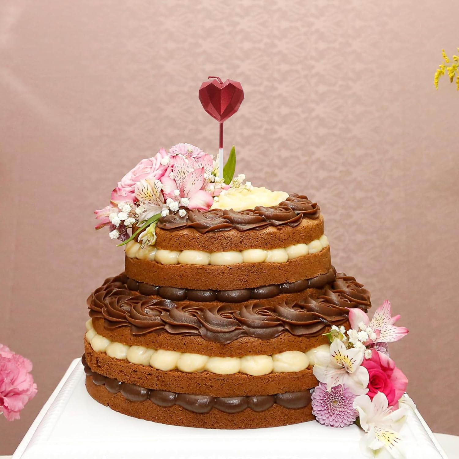Happy Birthday Candles 8 Pcs Heart Shape for Cake and Wedding