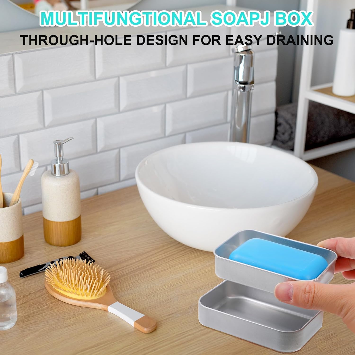 Tyqour Aluminium Travel Soap Container with Lid