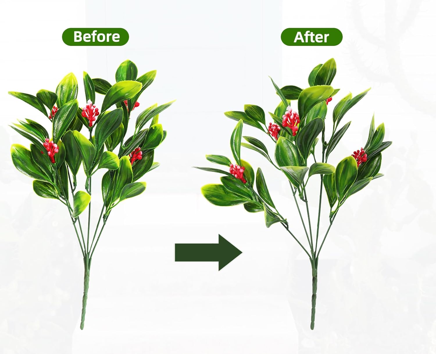 RECUTMS Artificial Ferns Greenery Bushes for Home Decor