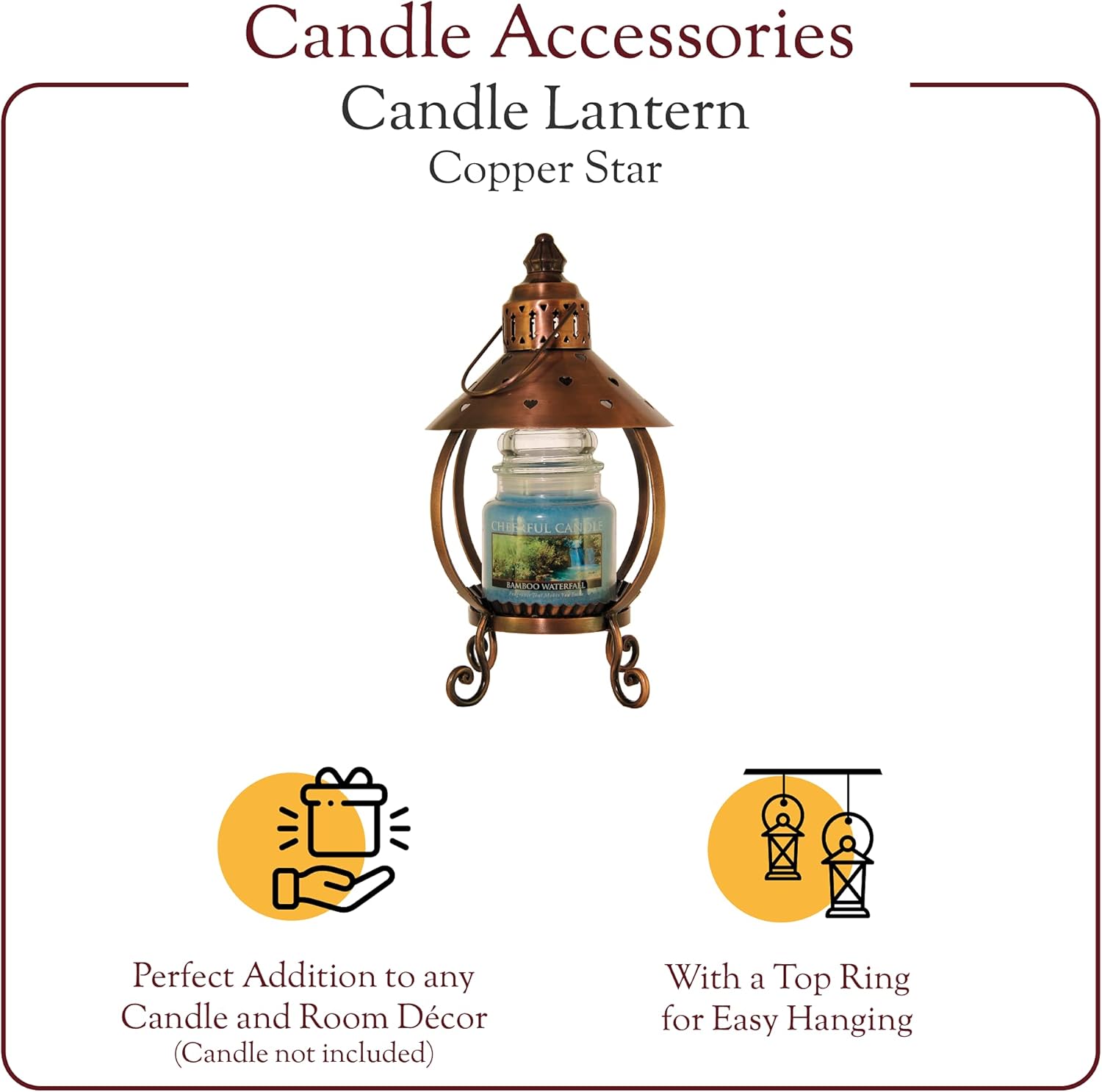 A Cheerful Giver Metal Candle Lantern - 135 Tall Copper Star