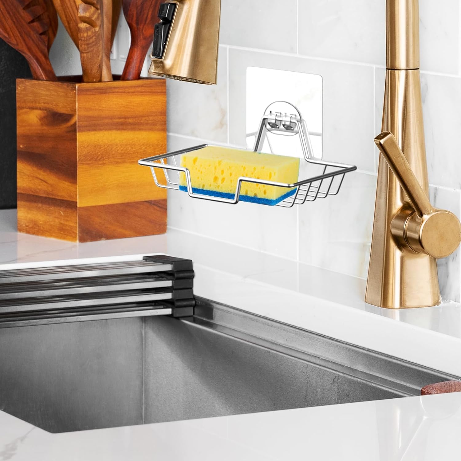 LBshmao-D Silver 304 Stainless Steel Soap Dish Holder