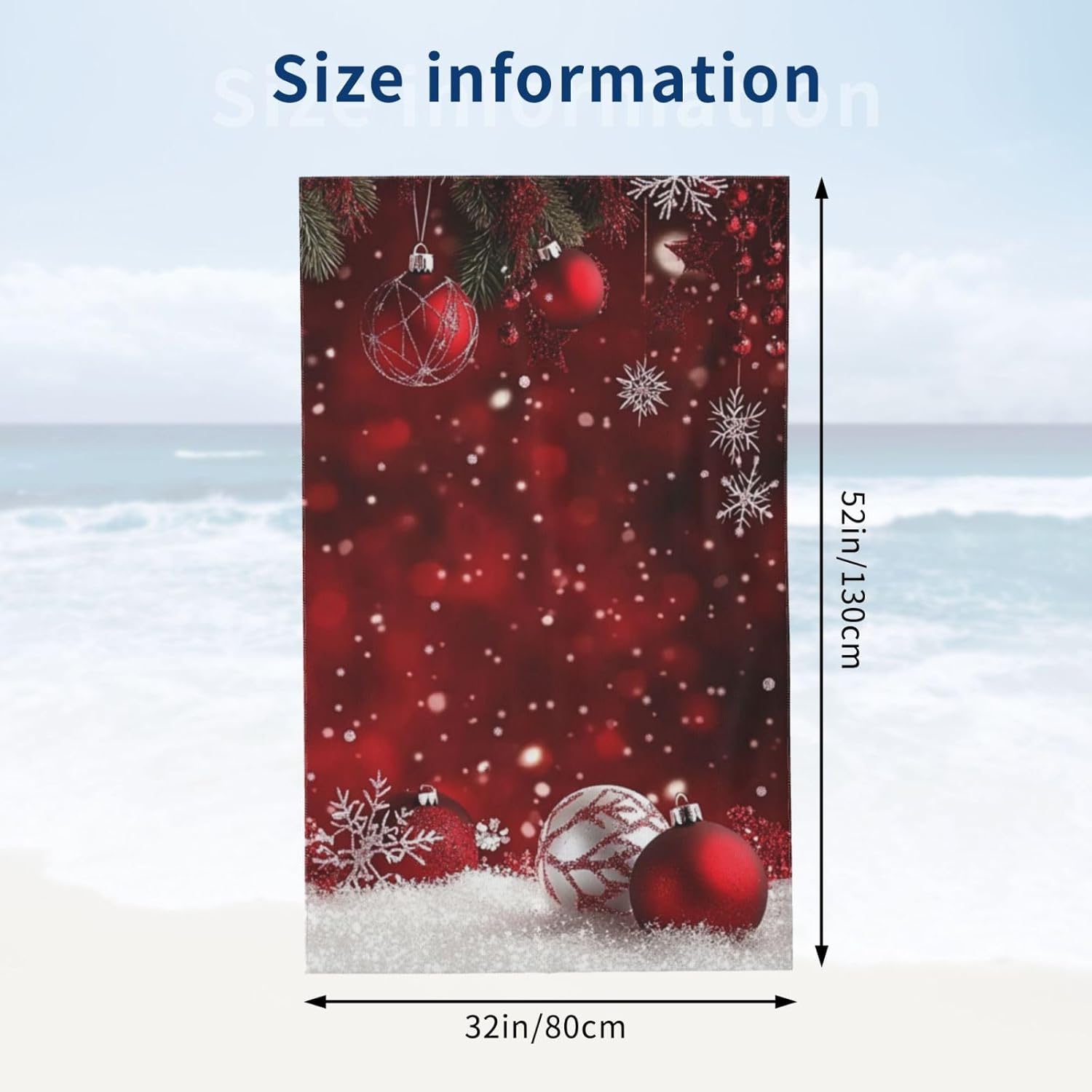 DADABULIU Christmas Red Bath Towel - Premium Microfiber