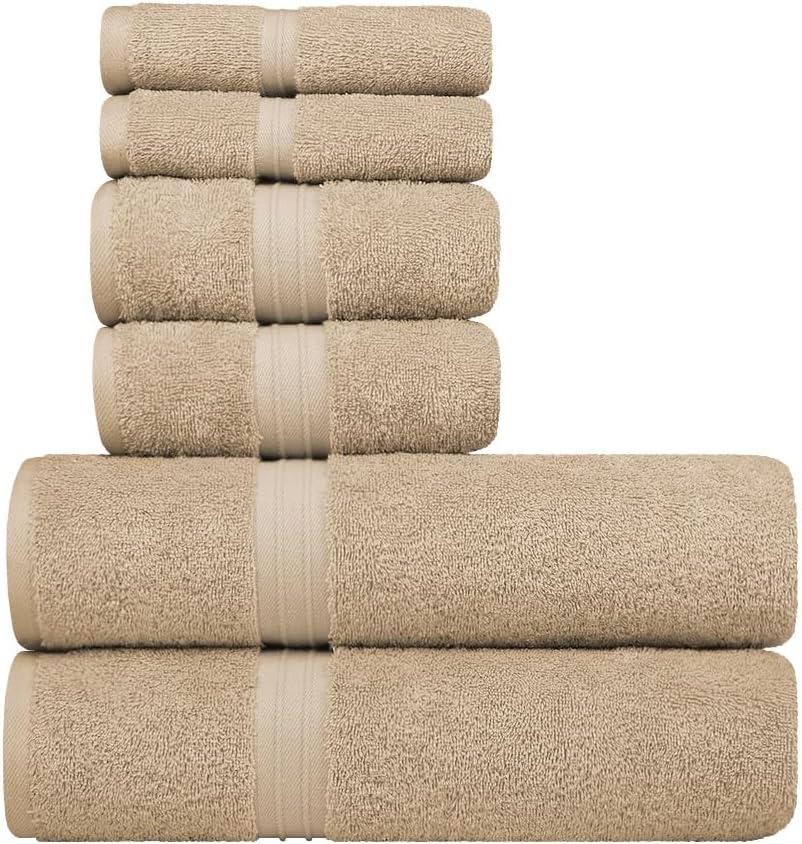 Cotoniche 6 Pack Cotton Towel Set - Beige