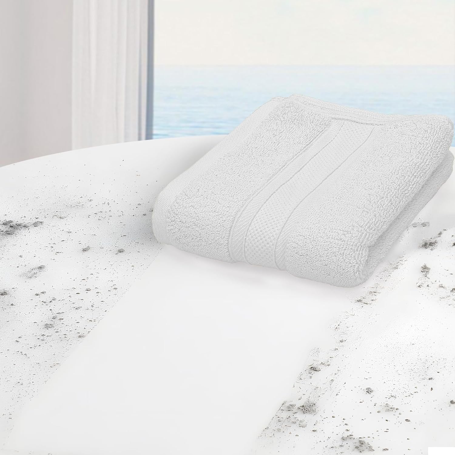 MoNiBloom 6-Piece Cotton Towel Set - White