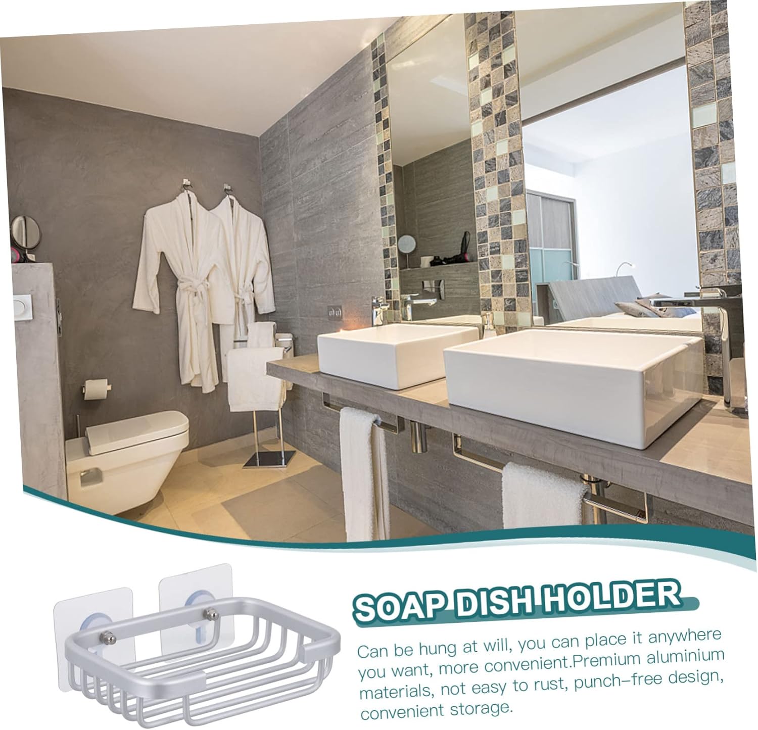 HAKIDZEL 1set Stainless Steel Soap Dish