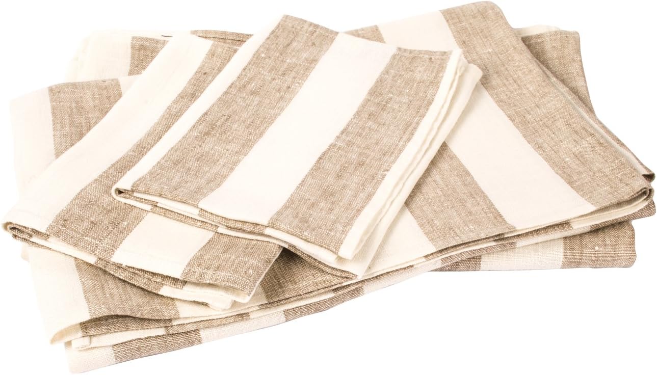 LinenMe Beige Linen Bath Towel Set Philippe