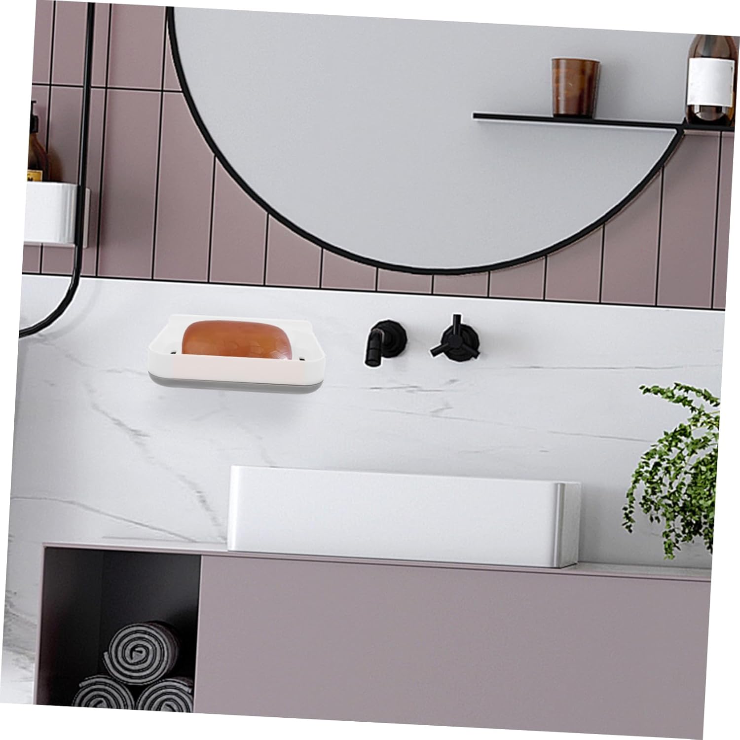 PRETYZOOM Wall Mounted Soap Dish with Drainage