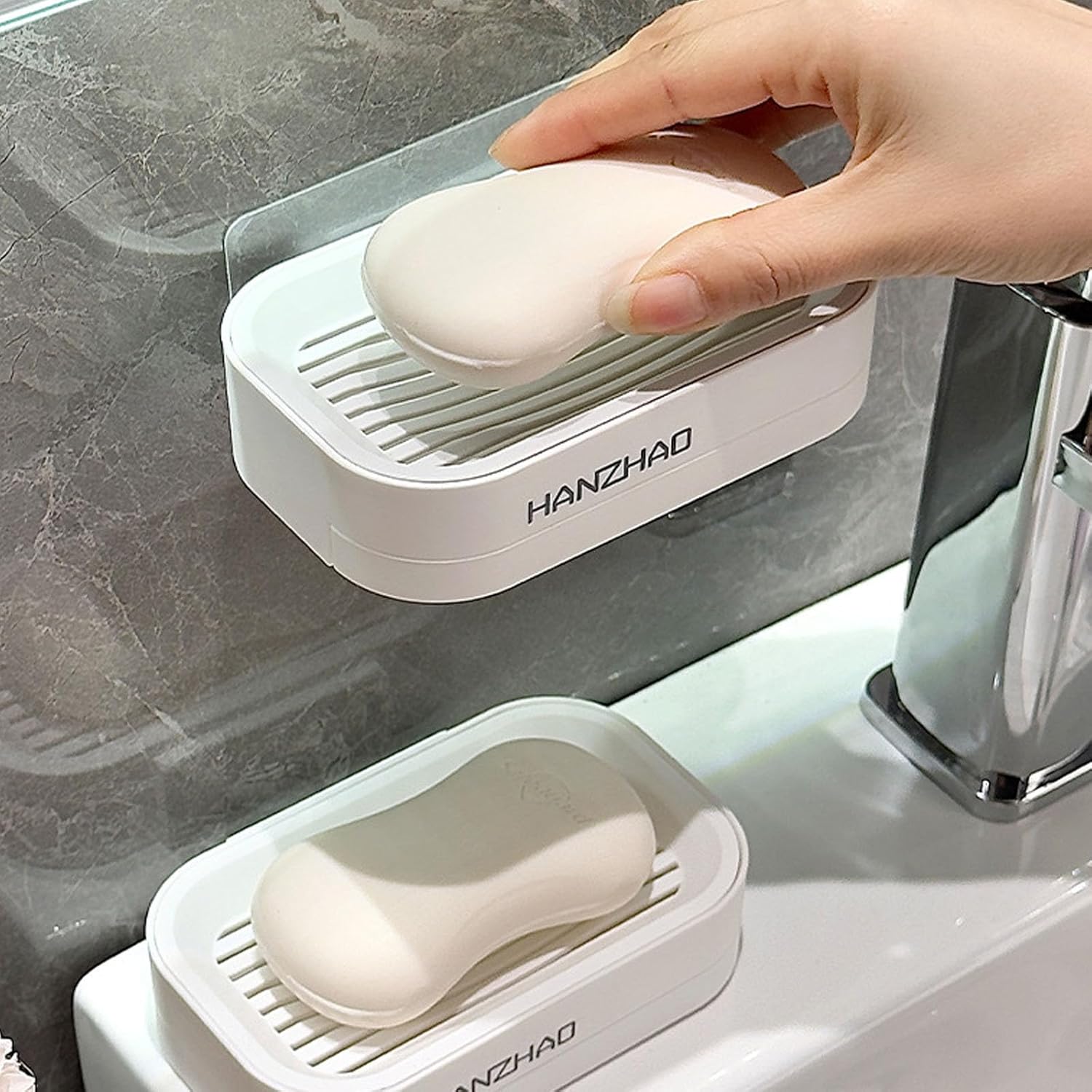 Double Layer Draining Soap Holder Bathroom Kitchen Organizer