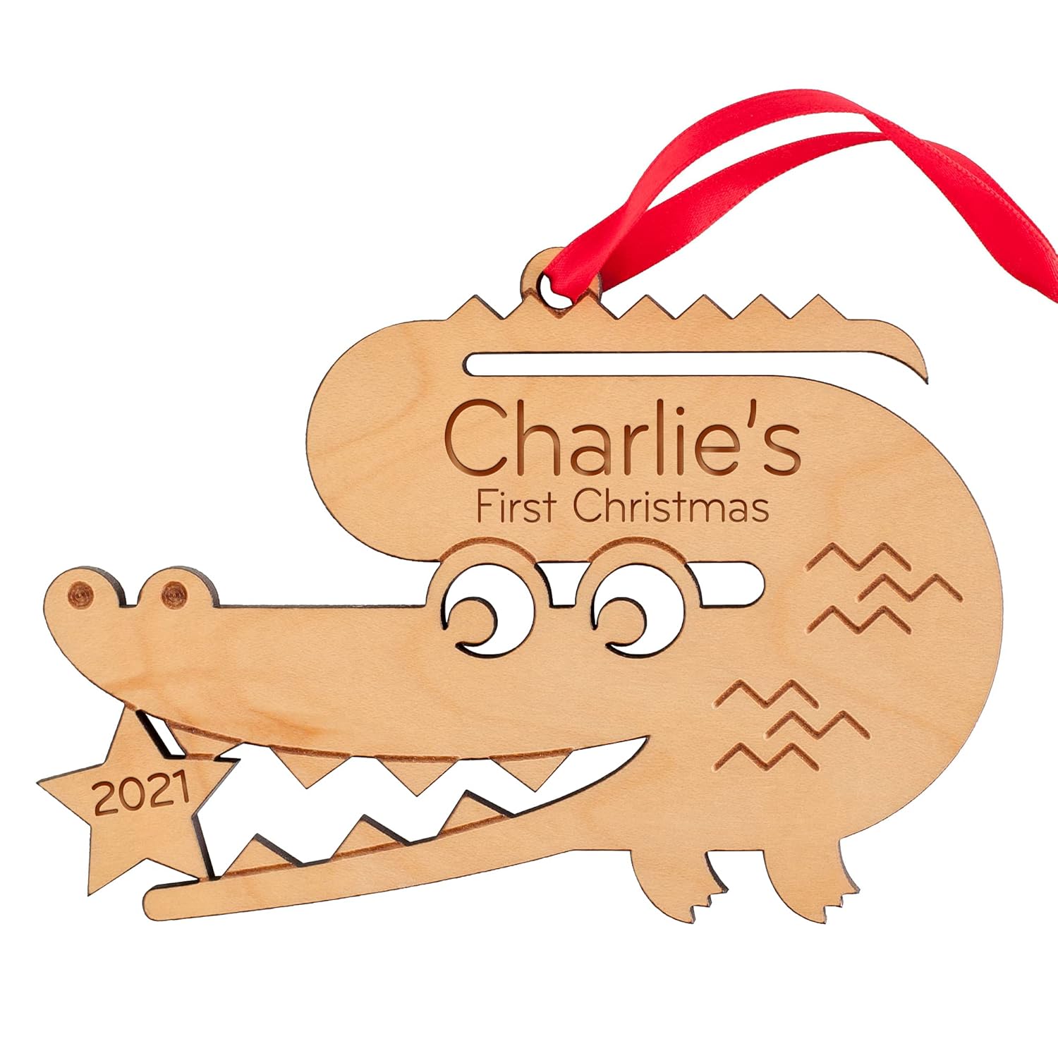 Personalized Babys First Christmas 2024 Wood Ornament