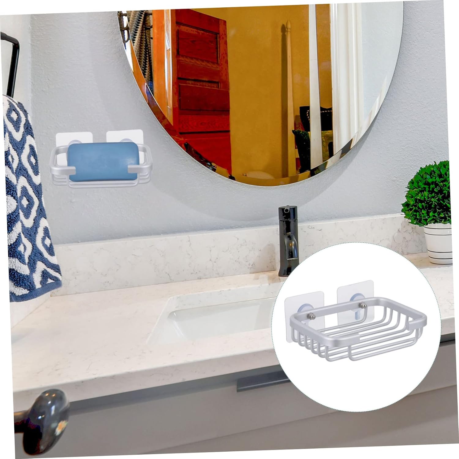 Wakauto Self-Draining Soap Dish Holder for Bathroom