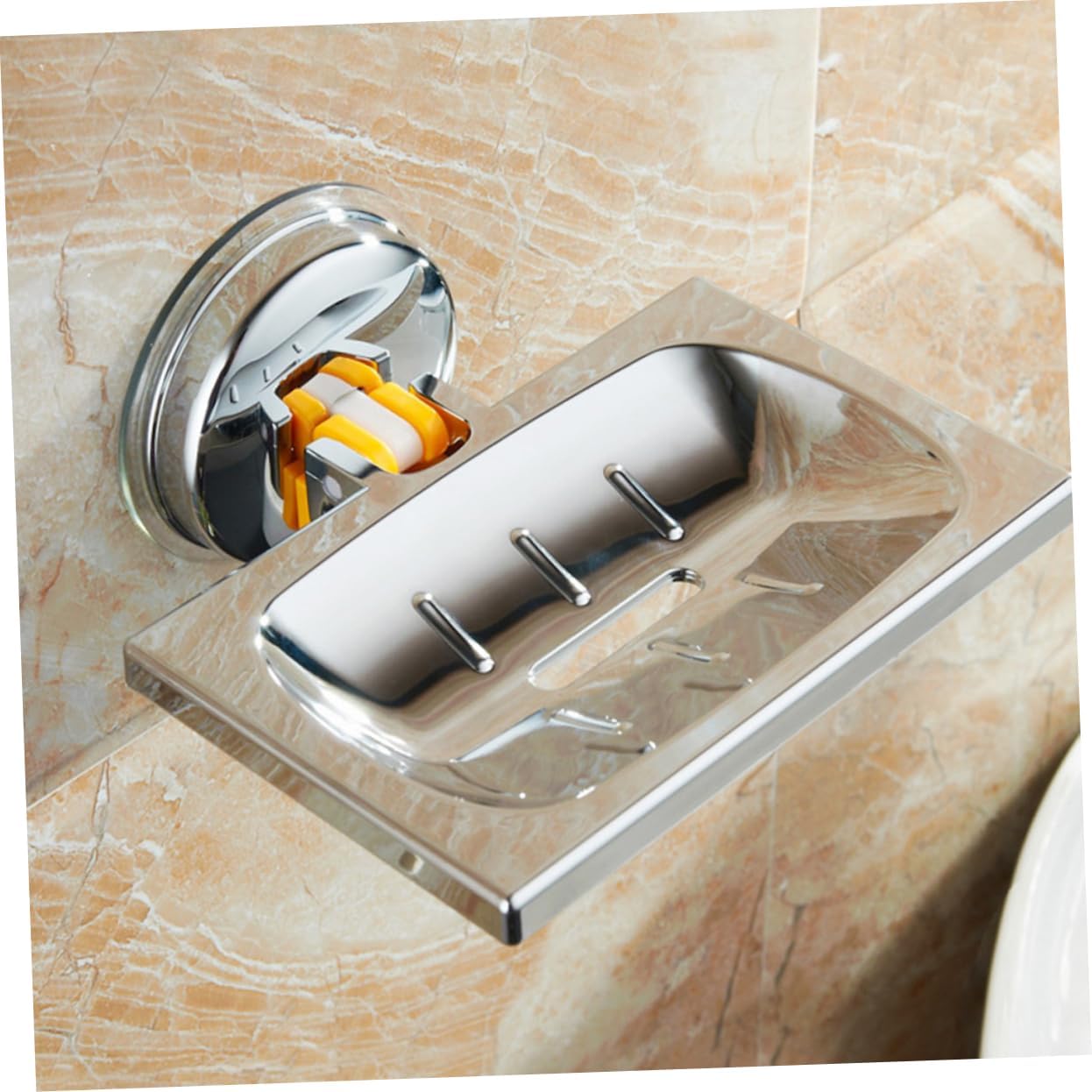 BAZEITFLOW Wall Mounted Soap Holder with Brushed Texture 1