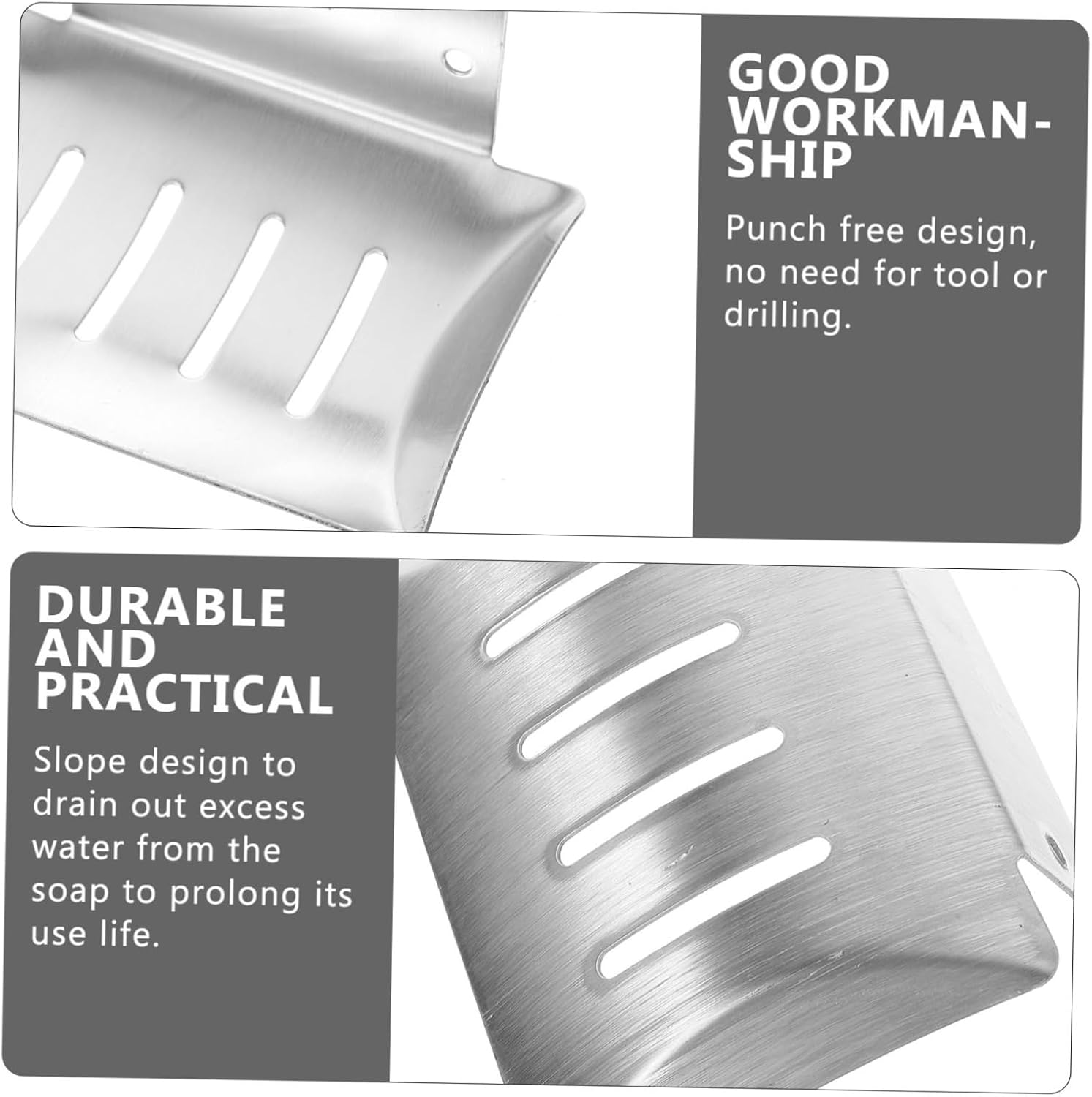 COSMEVIVI Punch Design Soap Dish Holder No Drilling