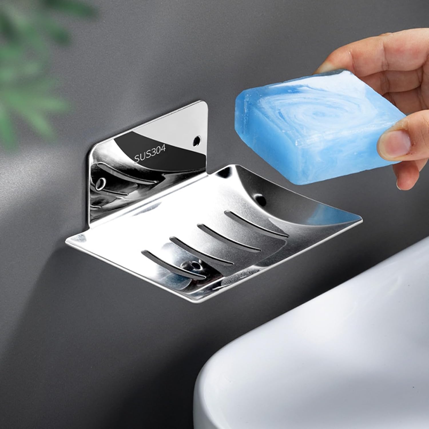 Stainless Steel Soap Holder for Bathroom and Kitchen