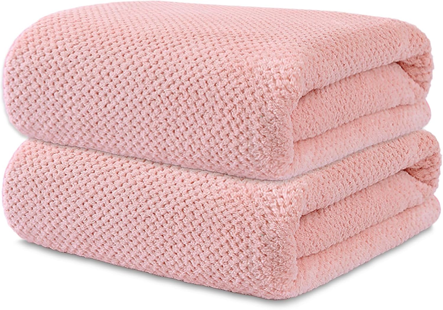 Wuwahold 2 Pack LightPink Bath Towels