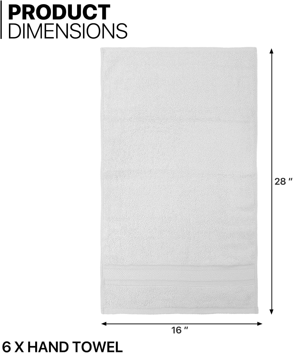 MoNiBloom 6-Piece Cotton Towel Set - White