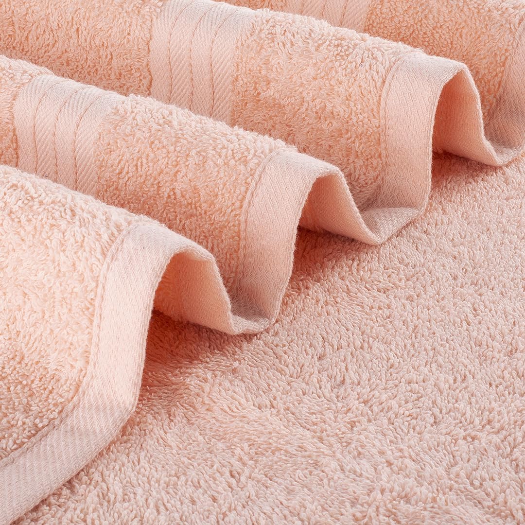 Textila Bath Towels - 30x60 Inch Pack of 4 Light Peach