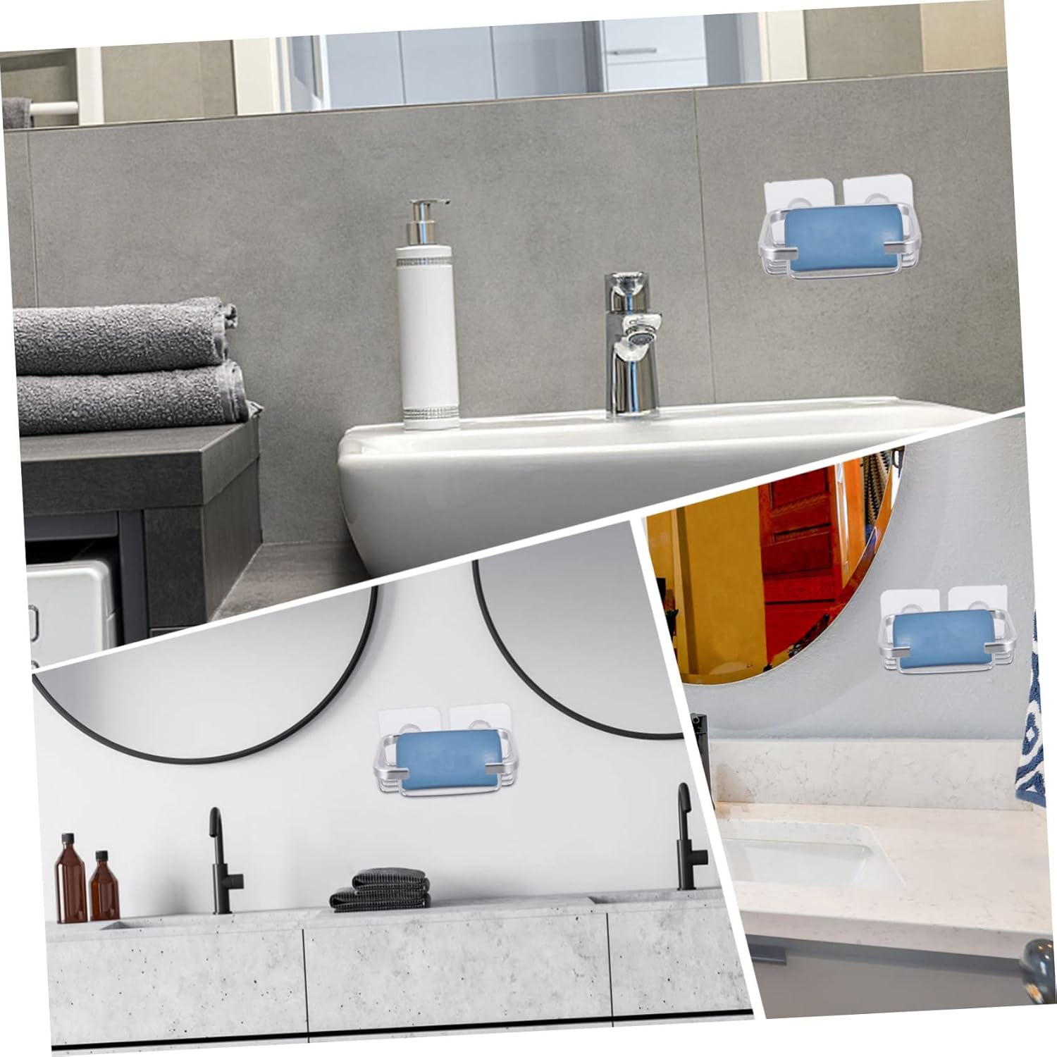 HOLIDYOYO Stainless Steel Wall Soap Dish Set