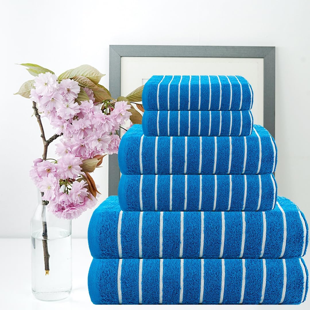 CASA COPENHAGEN 6 Piece Towel Set - Electric Blue 1