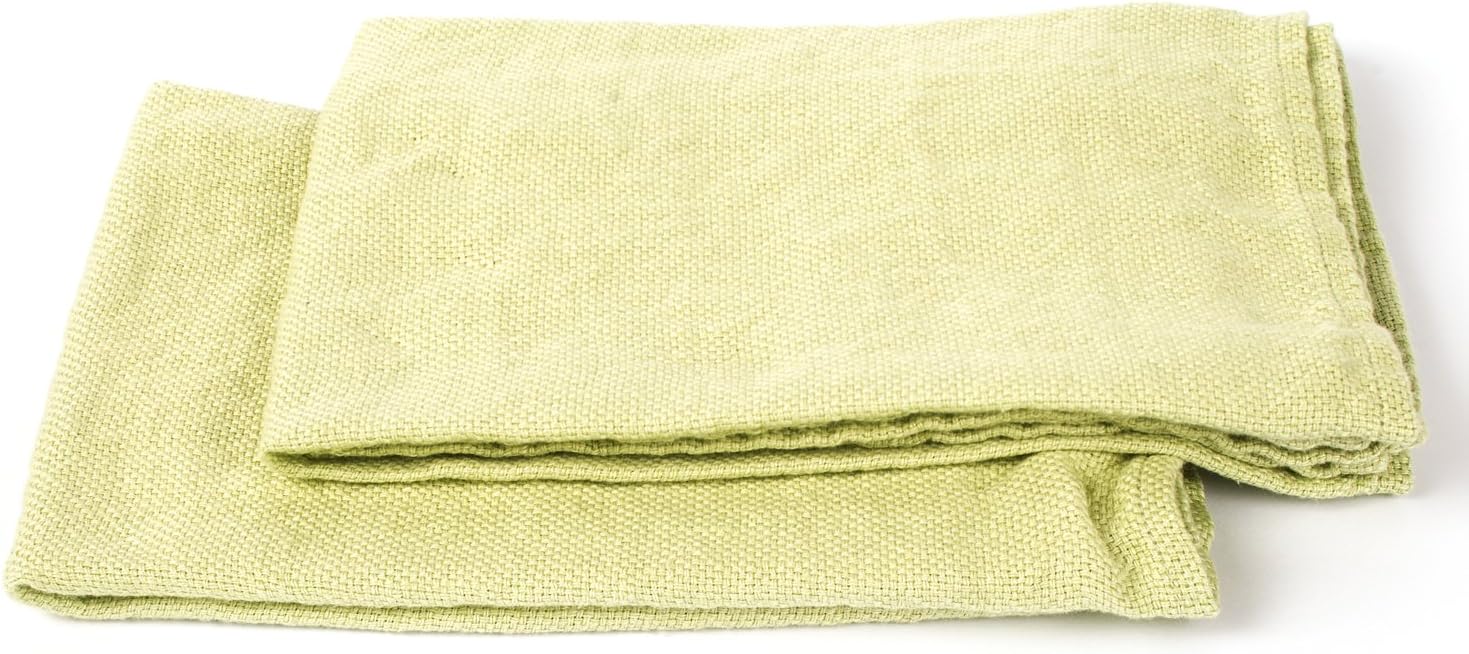 LinenMe Rustico Hand Towels Set of 2 Light Green