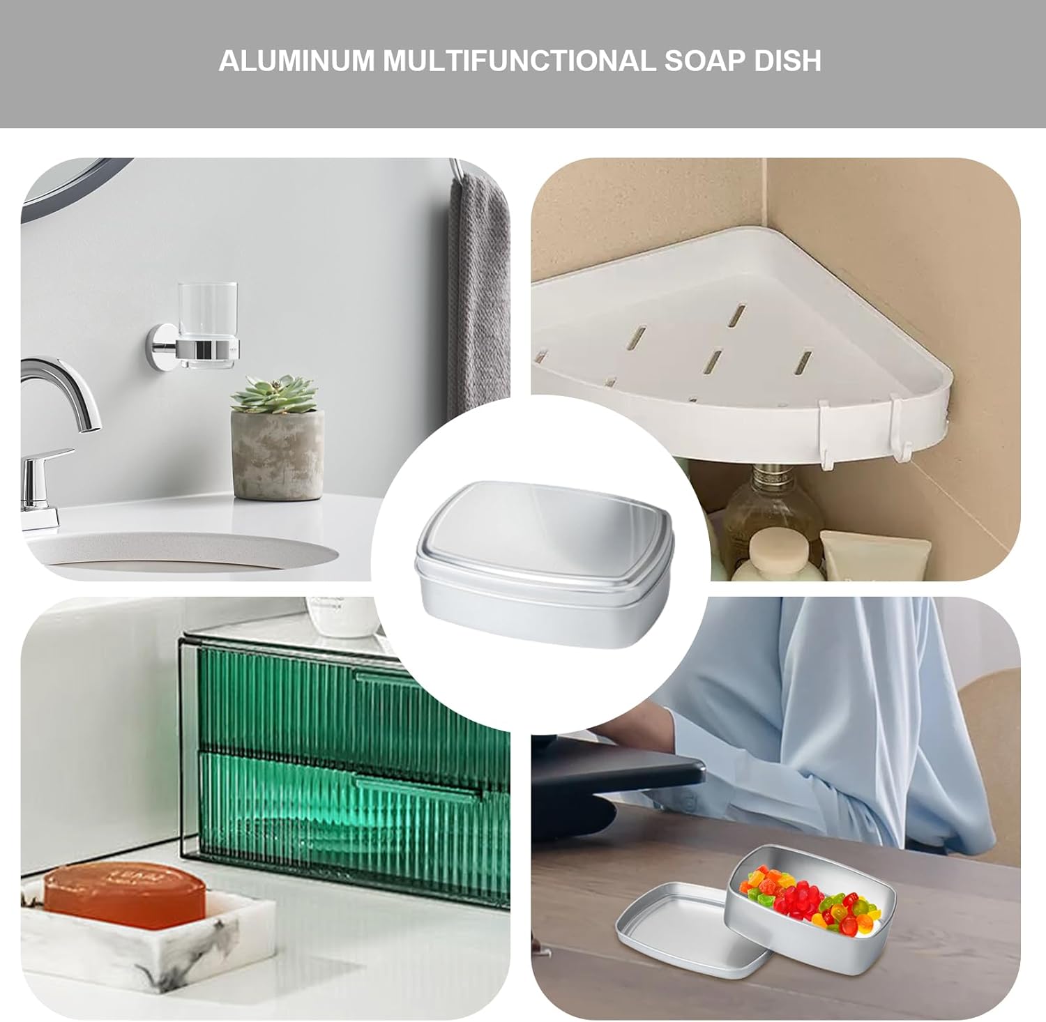 Annewi Soap Dish 150ml Bar Soap Container with Lid