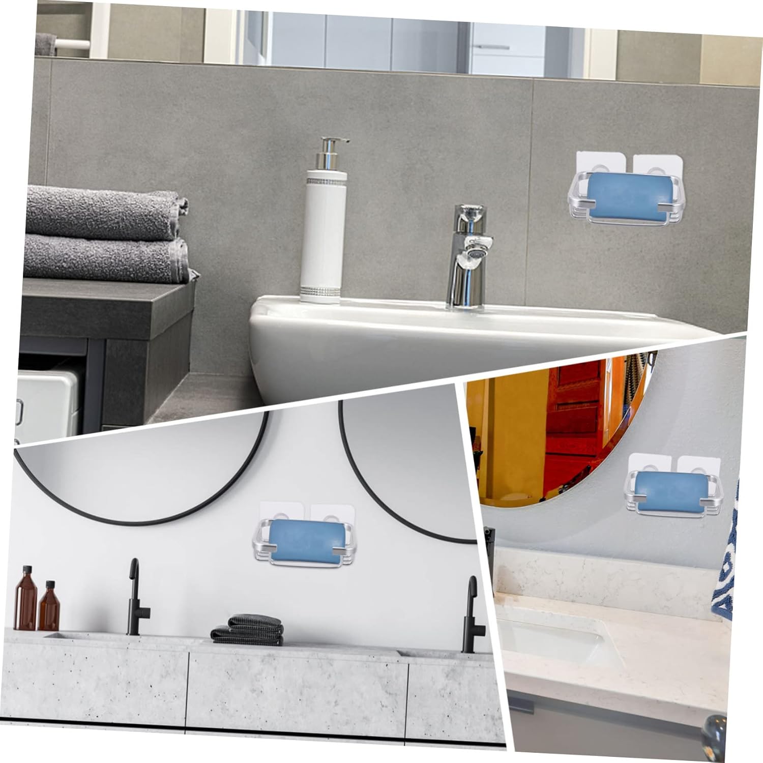 LIFKICH 1Set Wall-Mounted Soap Dish Holder