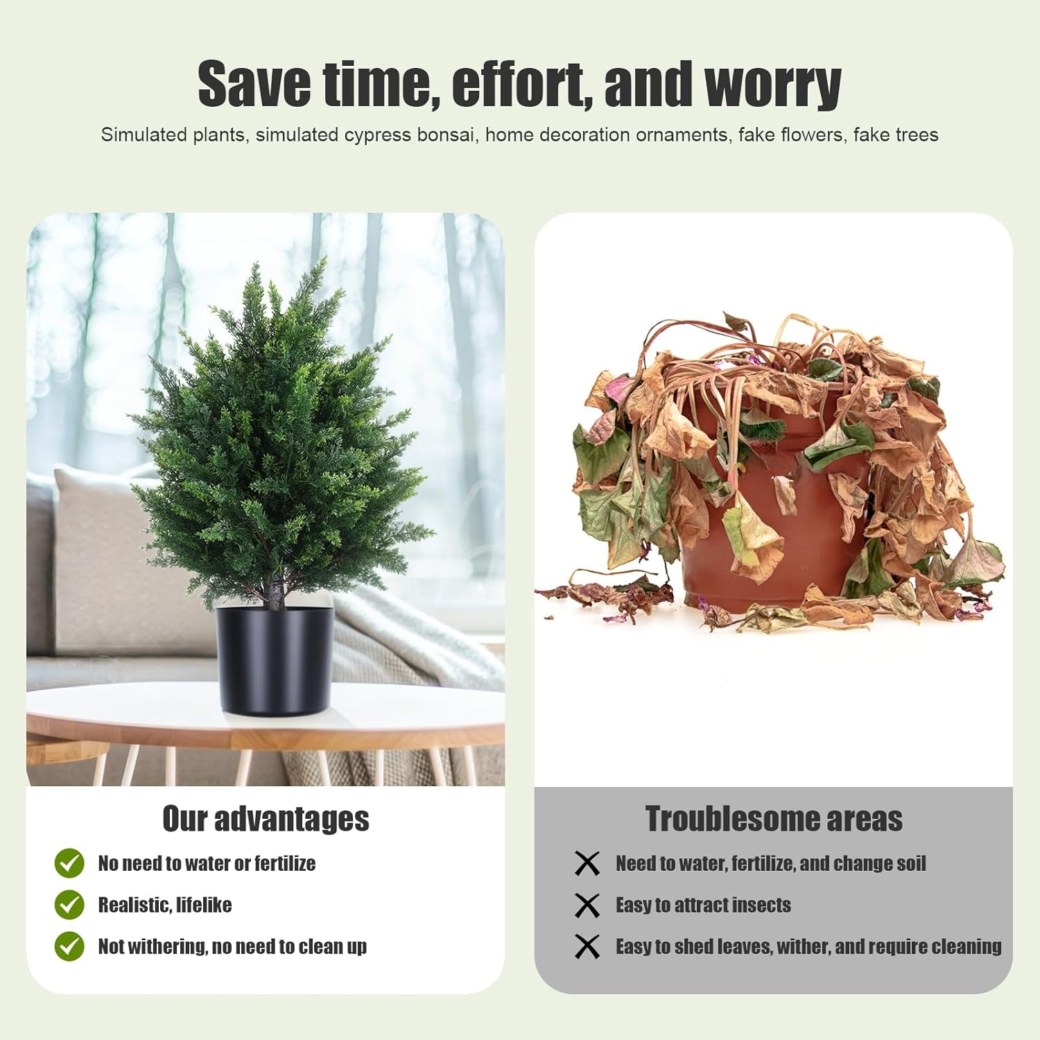 Washranp Artificial Bonsai Topiary Set of 2