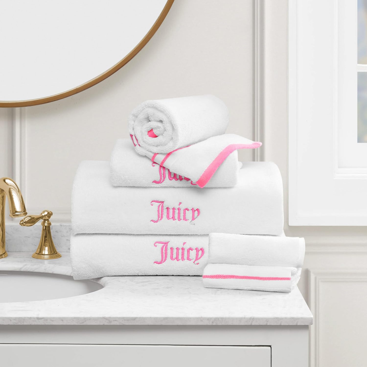 Juicy Couture Neon Border Bath Towel Set 6-Piece 1