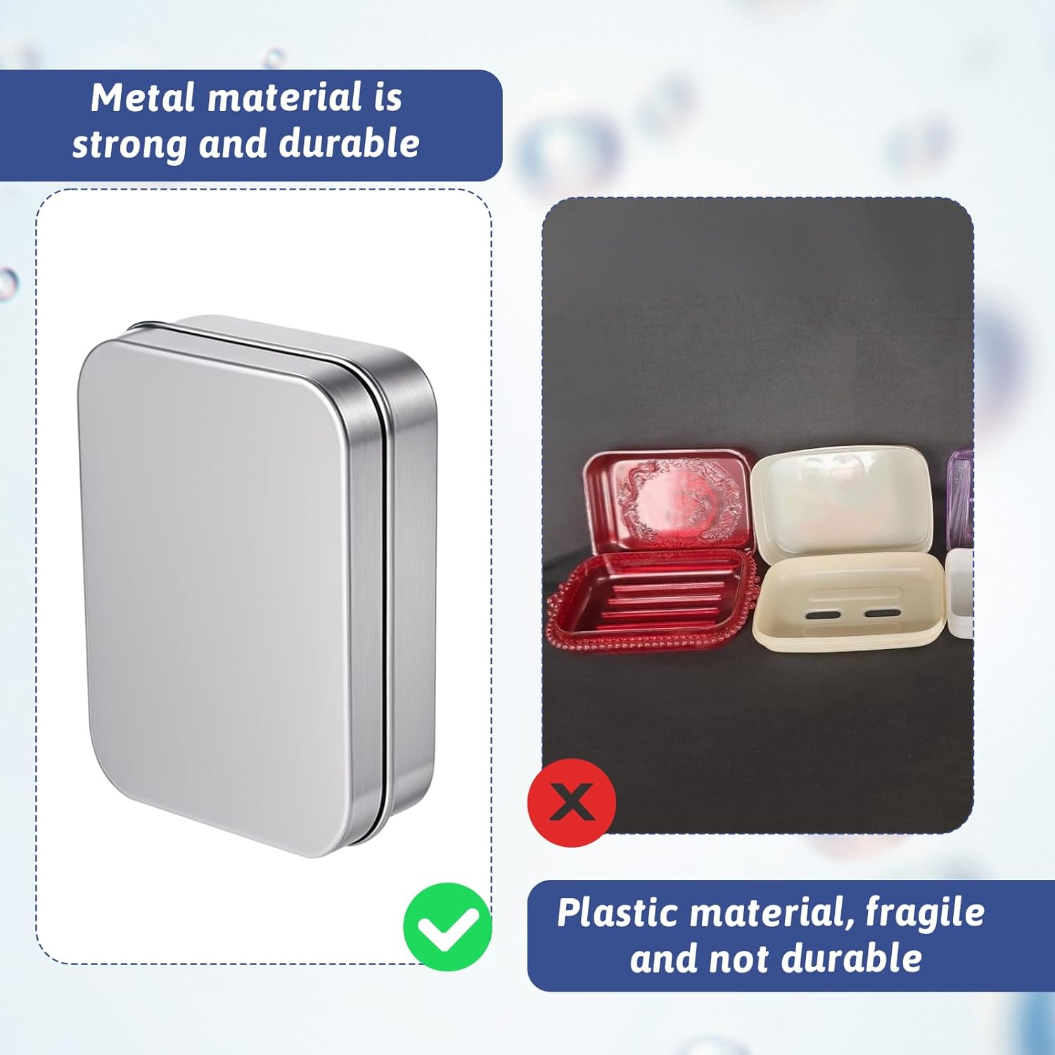 Durable Aluminum Soap Case with Lid for Travel