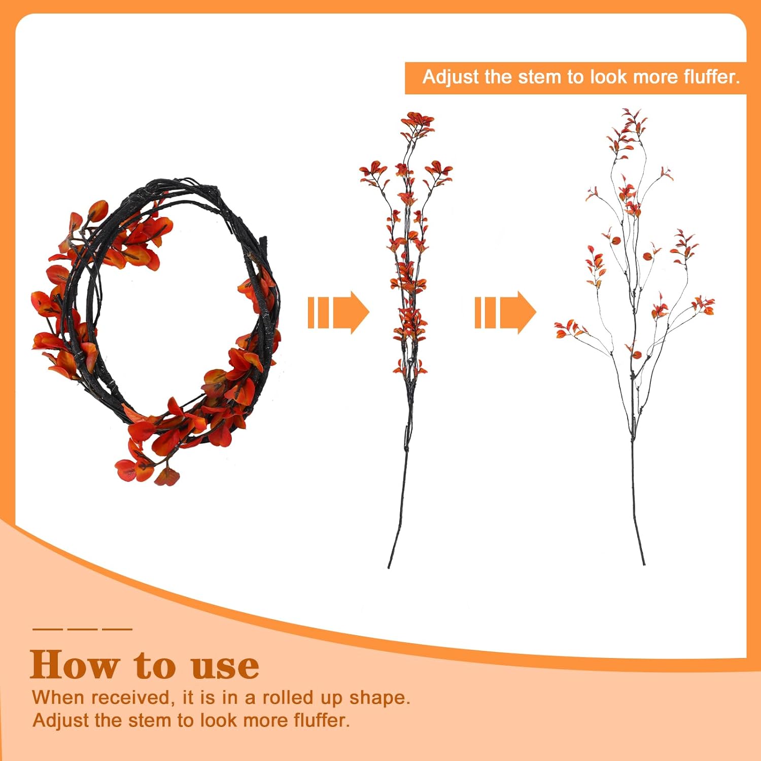 Riceshoot 6 Pcs Artificial Autumn Leaves Branches