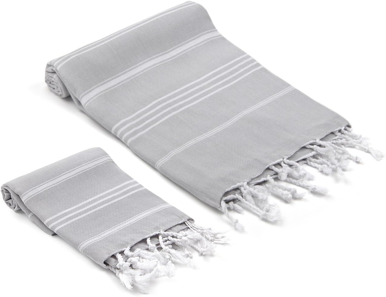 OliveLinen Bodrum Turkish Towel Set Light Gray