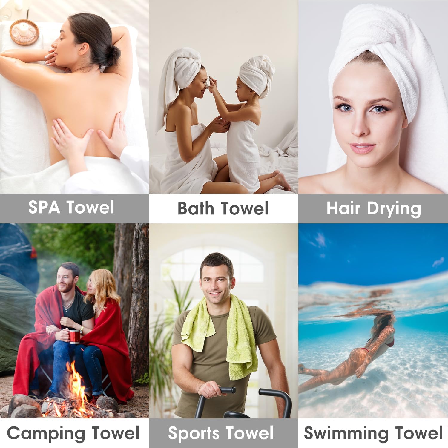 JML Luxury Spa Bath Towels 2 Pack 30x60 - 350GSM Plush Fleece Set