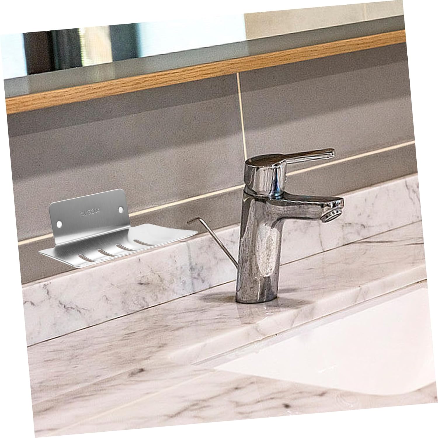 HOLIDYOYO Soap Dish Holder Wall Mount Rustproof Silver for Bathroom 1
