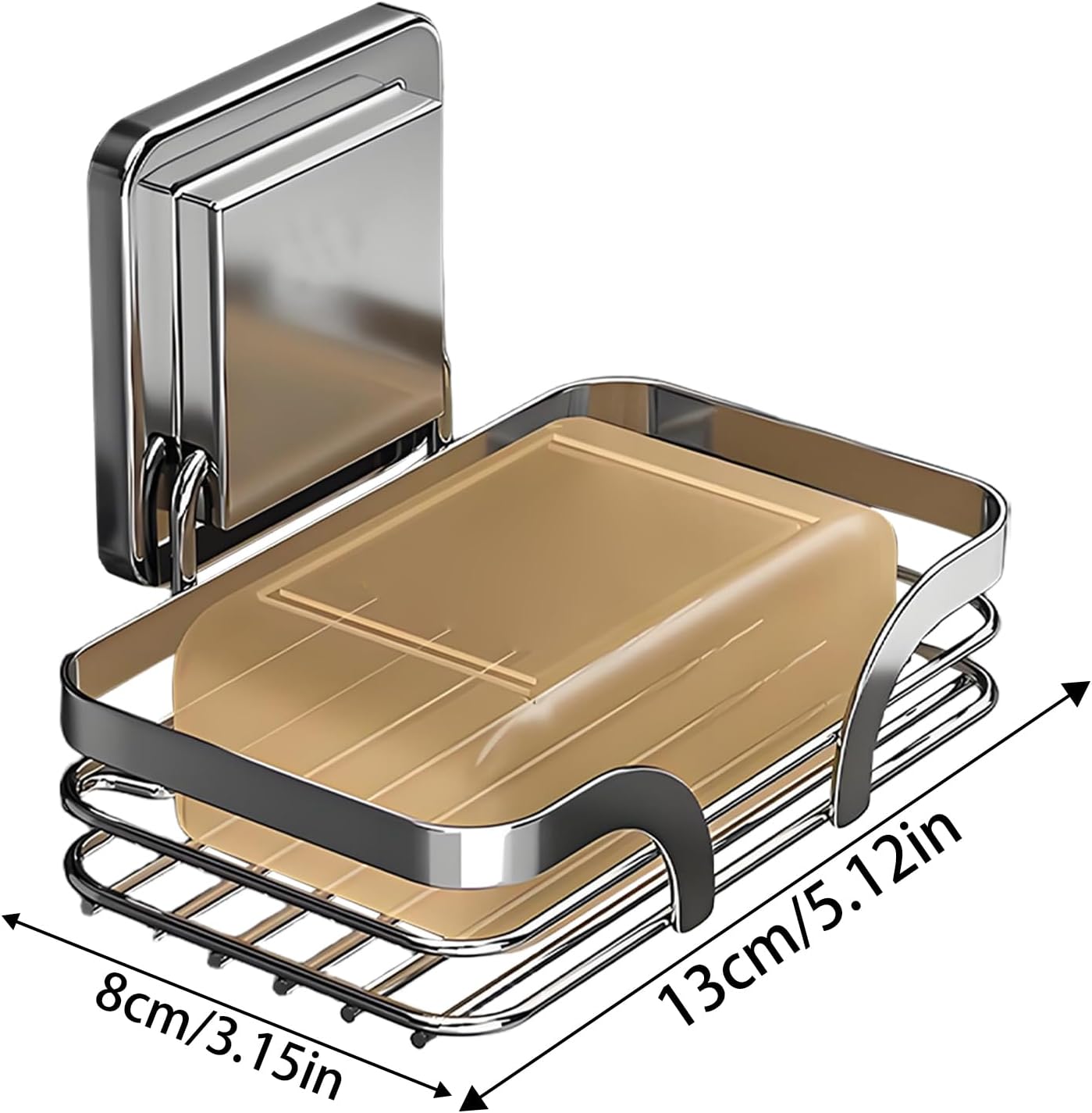 Suction Soap Holder with Hooks for Shower and Sink