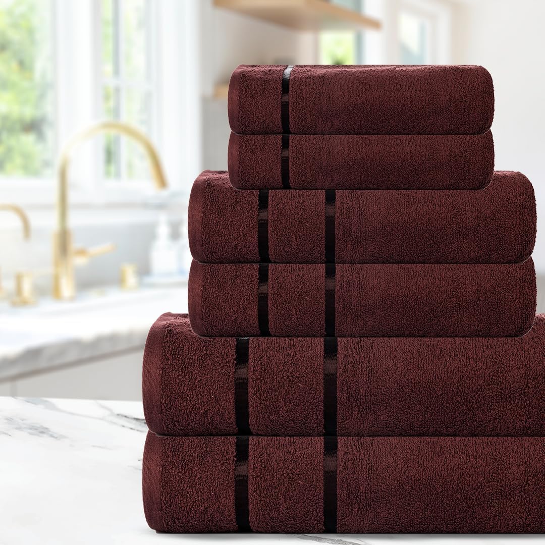 CASA COPENHAGEN Eternal 6-Piece Towel Set in Brown
