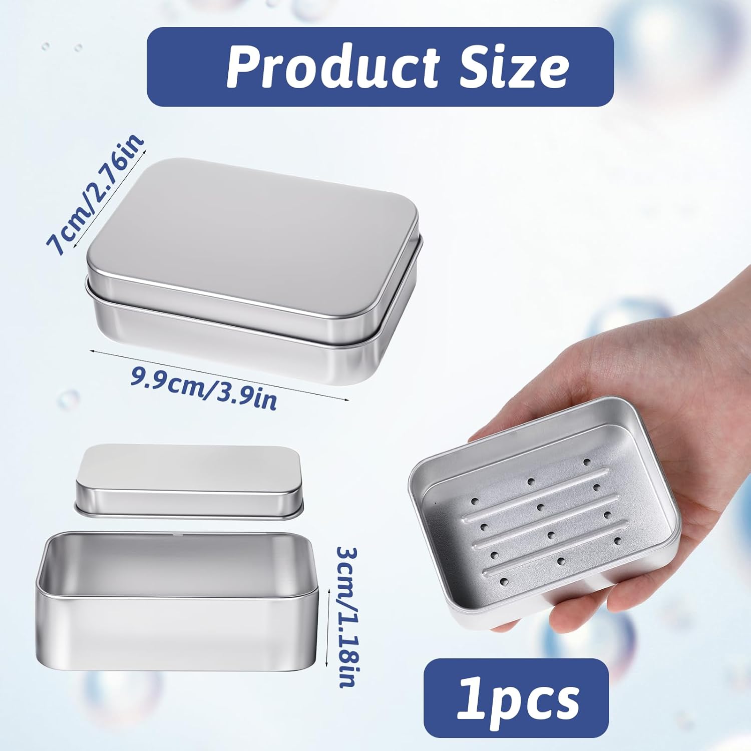 Durable Aluminum Soap Case with Lid for Travel