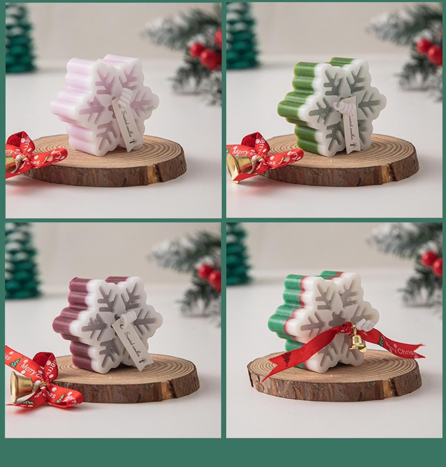 Christmas Snowflake Scented Candles Winter Decor